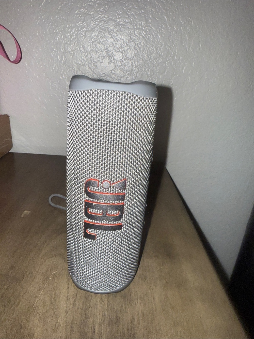 JBL Portable Bluetooth Speaker - Light Gray with Red Logo
